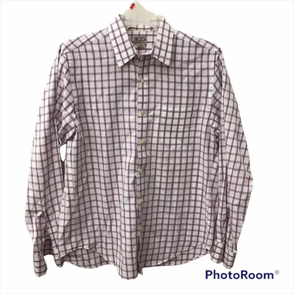 J Crew Windowpane Plaid Purple Button Down Shirt